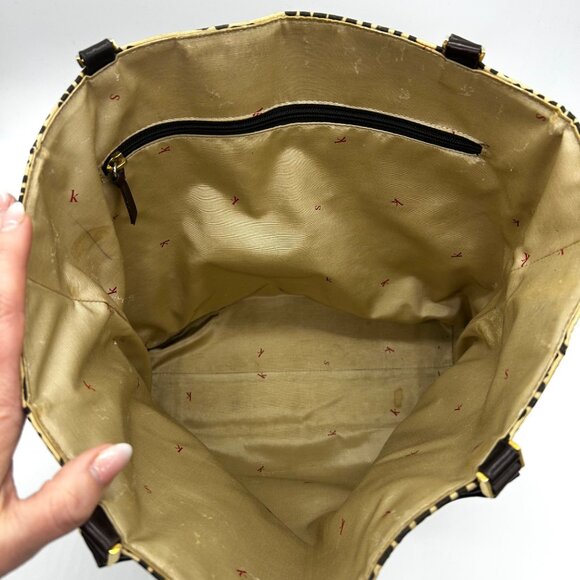 Kate Spade Brown & Tan Canvas Safari Lizard Tote Bag - Picture 12 of 12